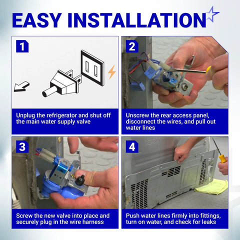 MJX41178908 Refrigerator Water Inlet Valve Replacement Fits LG And Kenmore Refrigerators installation steps