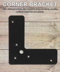 Heavy Duty Stainless Steel Corner Bracket Set, 4 Pack Flat Angle Braces, Thick Black Metal Brackets for Plate Connection on wood