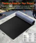 Heavy Duty 50mil EPDM Rubber Roof Membrane Peel And Seal Underlayment Roll laid on flat surface, showing sizes with textured grip.