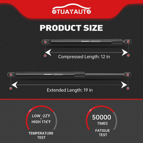 Rear Tailgate Lift Support Pair For 2011 To 2014 Sorento Liftgate Shocks Replacement with product dimensions and testing info