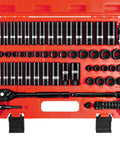 Super Heavy Duty 3/8 Inch Drive 6-Point Impact Socket Set Featuring A Sick Mix Of 44 Pieces Including Spark Plugs And Shallow Deep Cr-V Sockets For Metric SAE bolts