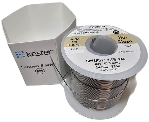 Pro Grade 50 Activated Rosin Core Solder Wire Roll With 245 No Clean Flux, 63/37 Alloy, 0.031 Inch Diameter spool with label