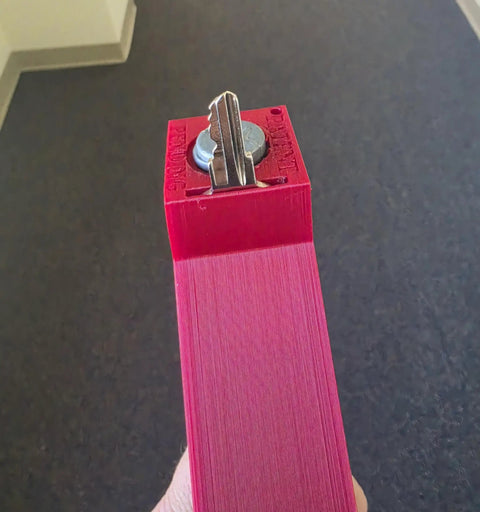 Rock Solid Dual Magnet Smoke Detector Test Tool For Fire Safety Systems With Quick Pole Thread Adapter, close-up view of the magnetic head.