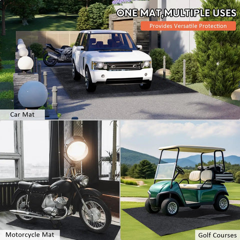 Heavy Duty Oil Spill Mat For Driveways And Garages, 17 By 7.9 Feet, Reusable Absorbent Polyester Pad With Waterproof Backing used under car, motorcycle, and golf cart