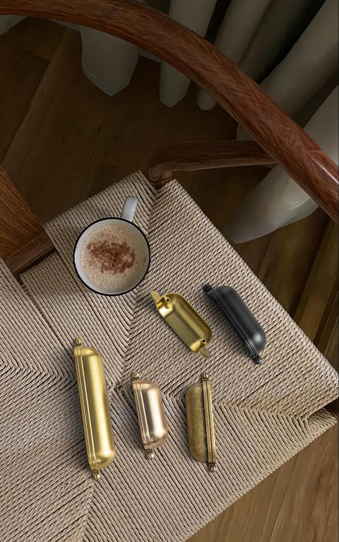 Antique Brass Cup Drawer Pulls For Cabinets Zinc Alloy 3 Inch Hole Center Bin Cup Pulls 6 Pack Cabinet Hardware on chair
