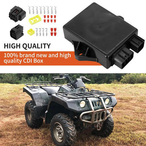CDI Box Kit for Yamaha Grizzly 600 YFM 600 2000 2001 shown with connectors, ideal for ATV ignition timing restoration and performance.