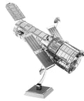 Hubble Space Telescope 3D Metal Model Kit For Teens And Adults No Glue No Solder Clip And Bend Build With Tweezers Easy Hobby Space Science Gift Hands On Fun For Makers And STEM Lovers, finished silver metal model on stand