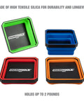 Foldable Magnetic Parts Tray Set For Mechanics Collapsible Four A Half Inch Square Tray With Two Pound Capacity