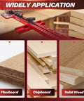 Pro Grade 4 In 1 Router Milling Groove Bracket for woodworking on various types of wood, including fiberboard, chipboard, and solid wood.