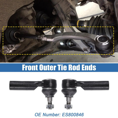2 Pack Front Outer Tie Rod Ends Kit For Ford Escape 2005-2007 And 2009-2012 Mazda Tribute 2010-2011 Steering Tie Rod End Set Left And Right OE ES800846 Replacement For Smooth Responsive Handling installed under front suspension