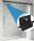 25Mm 304 Stainless Steel Shower Door Rollers For Sliding Doors Replacement Wheel Set With POM Bearings installed on glass shower door