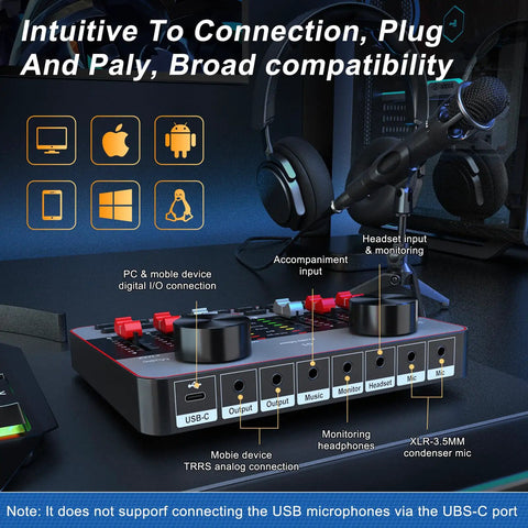 Podcast Setup Bundle For Two Mics TikTok Live Streaming Content Creator Kit With Audio Interface Mixer Sound Card Condenser Microphone