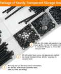 461 Piece M3 Hex Socket Head Screws Kit With Nuts Washers Lock Washers 30mm 35mm 40mm 45mm 50mm 12.9 Grade Alloy Steel Fully Threaded For Furniture Kit in transparent storage box