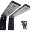 Heavy Duty L Shelf Brackets for Shelves and Countertops Wall Mount Mantel Brackets Black Finish 10 by 6 by two and a half inches Set of 2 with screws