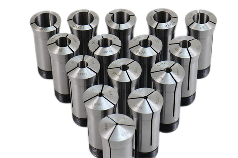 15 Piece 1/8 To 1 Inch 16ths Precision 5C Collet Set For Milling And Lathe Work, Rock Solid Industrial Grade Steel