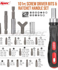 101 Pc Multi Bit Screwdriver And Ratcheting Handle Tool Set Kit With Quarter Inch Hex Bits And Tamper Proof Security Driver Bits