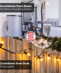 Image showing Repeat Cycle Intermittent Timer for Auto On Off controlling hot water system and garden string lights.