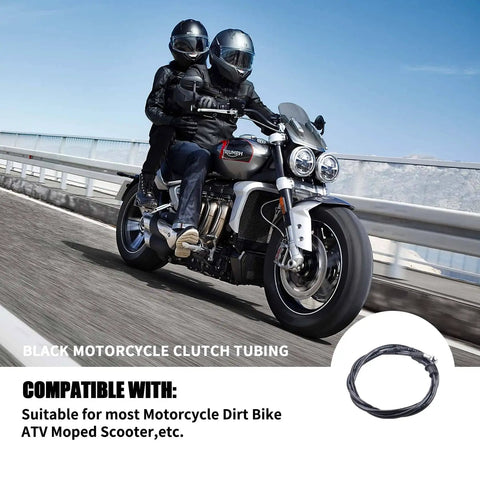 Hydraulic Brake And Clutch Line Hose Kit For Motorcycles Dirt Bikes ATVs Mopeds And Scooters Ride Ready shown with motorcycle