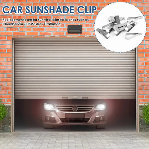 Stainless Steel Garage Door Opener Clip For Visor 10 Pack, Durable Remote Visor Clips Bulk Set, compatible clips displayed.