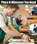 Man using 24 Pack Box Cutters With 18mm Snap Off Pro Grade Blades in warehouse, with home and office uses shown