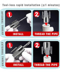 Gcoujrl Dual-Function Pipe Threading Tool Kit For PVC Pipes With Screw Extractor And Sealant Tape Electric Drill Compatible installation guide