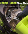 Electric Wood Chipper And Shredder With 15 Amp Motor showing double-sided sharp blade
