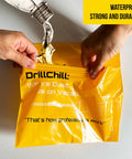 Disposable Yellow Dust Catcher Bags For Drilling 30 Pack Self Adhesive Dust Collector Bags For Drywall Brick And Concrete Walls in use