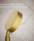 Purist Four Function Handshower With Handheld Sprayhead Three Modes Full Coverage Pulsating Massage Silk Spray 1.75 GPM Vibrant Brushed Moderne Brass Finish in action