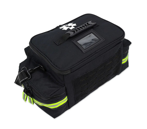 Mid Sized First Responder EMT Bag Fully Stocked With 200 Plus BLS Supplies Black Field Ready Emergency Medical Kit For Real World Medical Emergencies Everywhere, black