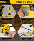 TOORGO 10-ton hydraulic cylinder with 2-inch stroke, yellow porta-power kit with pump and hoses