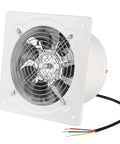 8 Inch Through Wall Exhaust Fan 110V 500 CFM White Built Tough Metal Housing Ideal For Kitchen Bathroom Laundry Room Toilets Garage Office Mall Smoke Ventilation