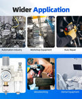 1/4 Inch NPT Air Pressure Regulator Lubricator Combo With Water Separator For Air Compressors shown in industrial applications