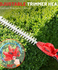 Go-To Pole Hedge Trimmer Cordless For Quick Cleanups Compatible With Milwaukee M18 Battery shown trimming hedge