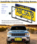 Heavy Duty Stainless Steel License Plate Screws Complete Mounting Kit For Front Rear Car Plates With Sleek Carbon Covers and Washers