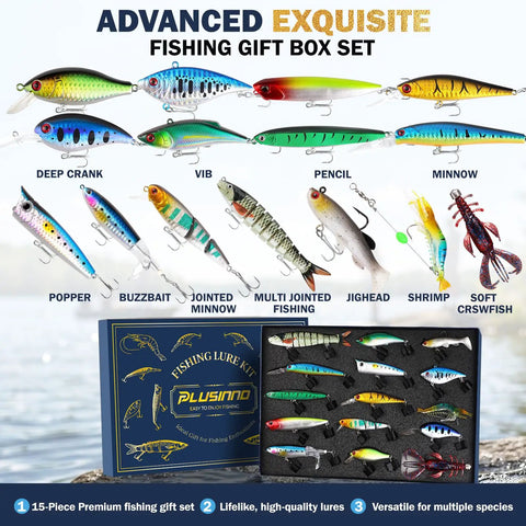 Action Packed Bass Fishing Lures Kit With Tackle Box For Freshwater And Saltwater Use Realistic Color Patterns And Proven Action Versatile Bait Set