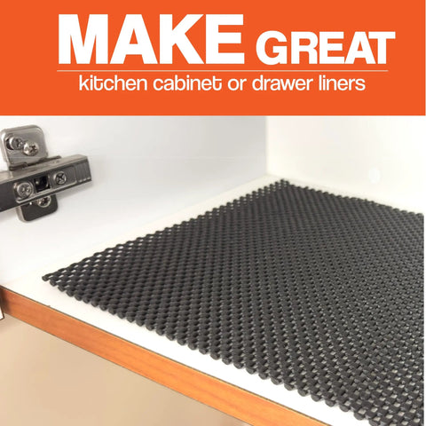 Heavy Duty Non Slip Rubber Mat 24 By 48 Inch For Woodworking Router Table And Workbench Anti Skid CNC Tool Mat Cabinet Shelf And Drawer Liner For Kitchen Or Garage Shop Storage installed in kitchen cabinet