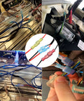 160 Piece Set Fully Insulated Nylon Spade Quick Disconnect Terminals Kit installed in vehicle wiring harness