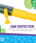 Green and Yellow Telescope Playset Attachment With 360 Degree Spin for Kid Friendly Outdoor Adventures Durable Polyethylene Build Easy Mounting Kit Included Sparks Imagination and Endless Backyard Explorations