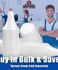 Built Tough Chemical Resistant Spray Bottles 24 Oz Four Pack with embossed measurement scale, ideal for auto detailing and janitorial work.
