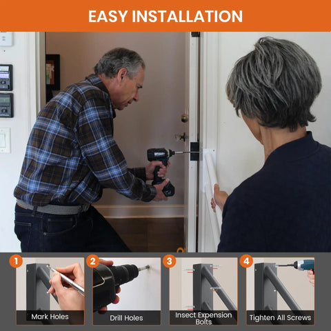 Installation process of Steel Jamb Mount Handrail Built Tough Heavy Duty Stair Railing For Decks Porches And Mobile Homes