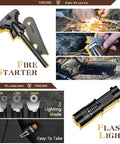 14 In 1 Survival Kit For Men Gift For Him Dad Husband Emergency Gear And Equipment showing fire starter and flashlight usage.