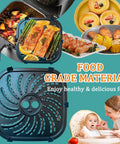 Dope 4QT Air Fryer Grill Pan Fits PowerXL Vortex Pro, Nonstick crisper plate with grilled salmon and vegetables.