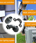 Half Inch Conduit Parts 30 Pack Black Dope All In One Extra Flexible PVC Liquid Tight Conduit Connector Kit with applications.
