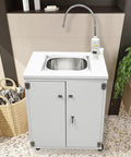 Portable Mobile Hand Wash Station With Hot Water And Temperature Control Self Contained Sink Unit 24x18x39 Inches 110V Power