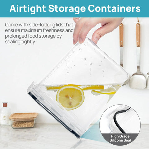 10 Piece Flour And Sugar Storage Containers With Airtight Lids Large BPA Free Plastic Canisters for kitchen pantry organization