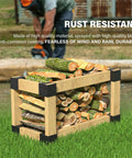 Heavy Duty 3 Way Right Angle Corner Bracket Set For 1.5x3.5 Inch Wood, 8 Pack With Screws holding cut logs outdoors
