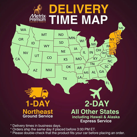 Delivery map showing Inner Steering Drag Link Kit For Jeep Grand Cherokee 1999 To 2004 Front Left Inner Drag Link And Front Right Outer Tie Rod End ES3475 ES3474 Beefy Heavy Duty Steel Cotter Pin Included