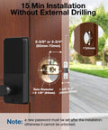 Smart Door Lock With Handle 6 Way Unlocking Fingerprint App Passcode Keyless Entry IC Card And Alexa Voice Control Electronic Deadbolt installation guide.