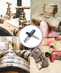 Pro Grade One Eighth Inch Twenty Seven NPT Pipe Tap In High Speed Steel With AD Plus Coating, Heavy Duty Threading Tool shown against plumbing backdrop