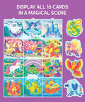 16 fantasy-themed design cards from the Mess Free Diamond Painting Kit For Kids Ages 4-8, Gem Art Craft Set With Popper Tool.